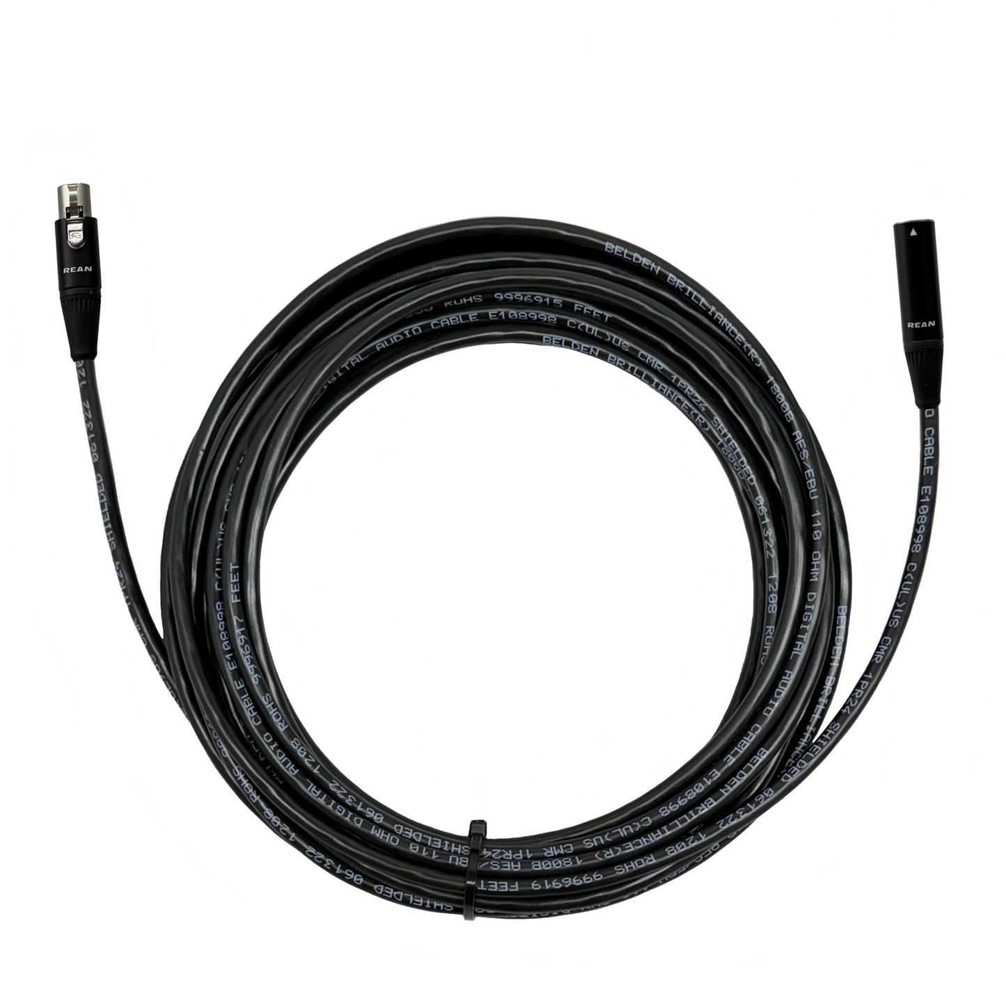 Mini XLR 3 Pin Patch Cords - Belden 1800B Black