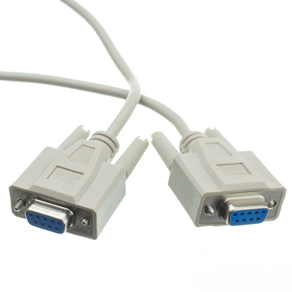Null Modem DB9 Female to Female - 28 AWG PVC Jacket - Serial Data Cable