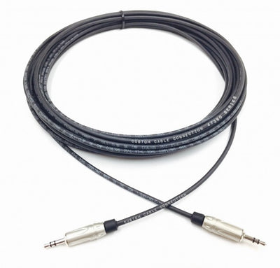 75ft Plenum CL3P 3.5mm Stereo Audio Cable Male to Male FT-6 Rated Black Jacket