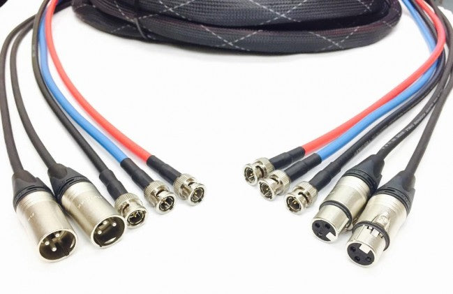 3 Channel BNC HD-SDI (RG6 Belden 1694A) and 2 Channel XLR AES/EBU