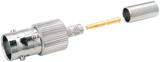 BNC Jack 75 Ohm, Straight, Crimp for RG6, Belden 1694A