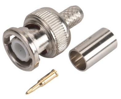 BNC Male Crimp RG59 PVC 3-Piece