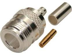 N Female Crimp Connector LMR-240, RG8/X, Belden 9258