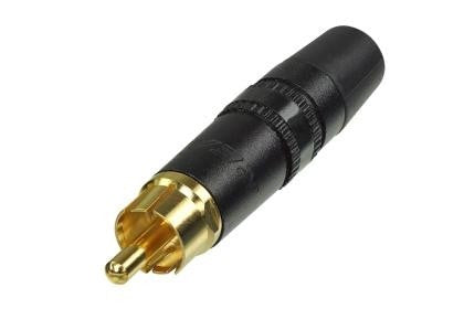 Neutrik NYS373-0 RCA Cable Mount Solder Plug Black and Gold