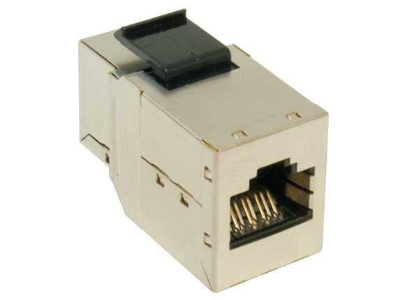 Cat6A 10G Shielded Snap-In Inline Coupler Keystone Jack