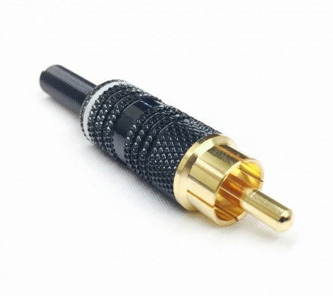 RCA Solder Plug Male 4mm OD White Ring