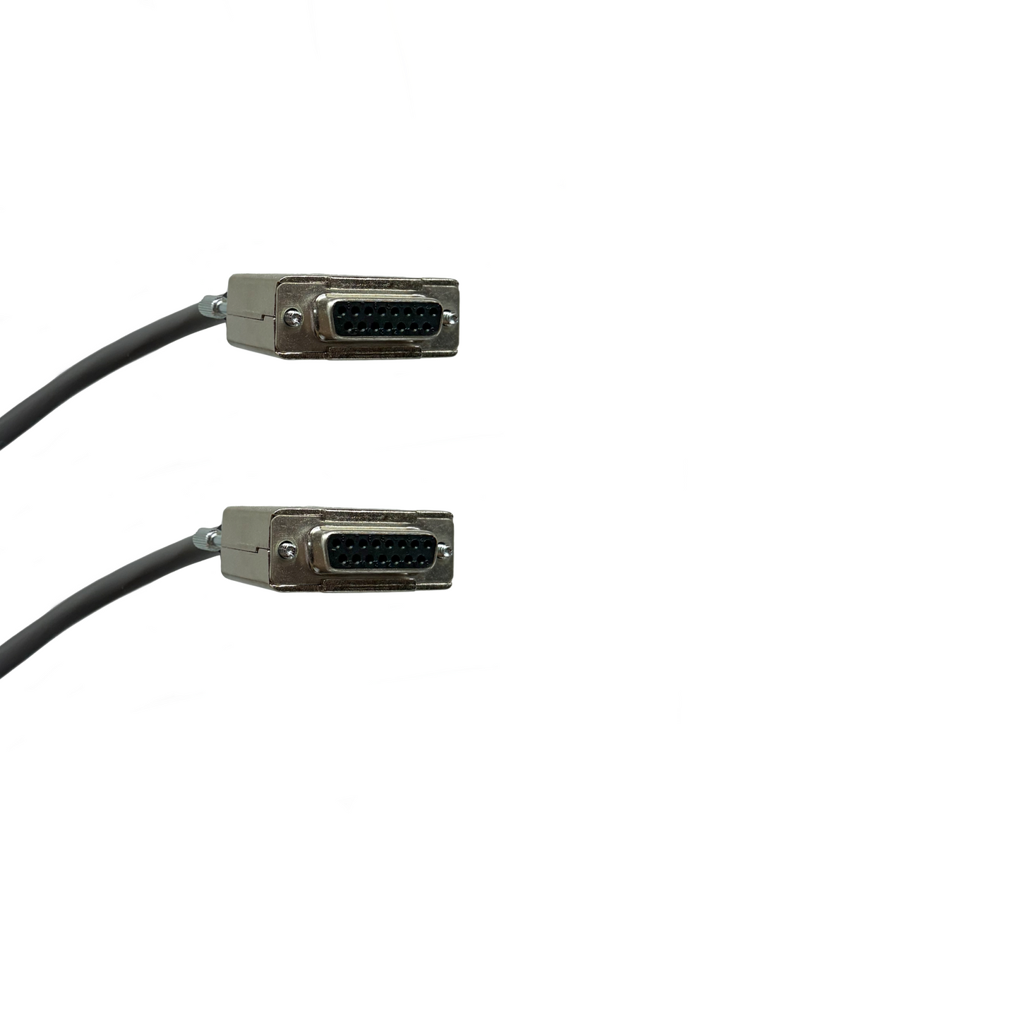 DB15 Female to Female All 15 Wires Connected 24 AWG - PVC Jacket - Gray