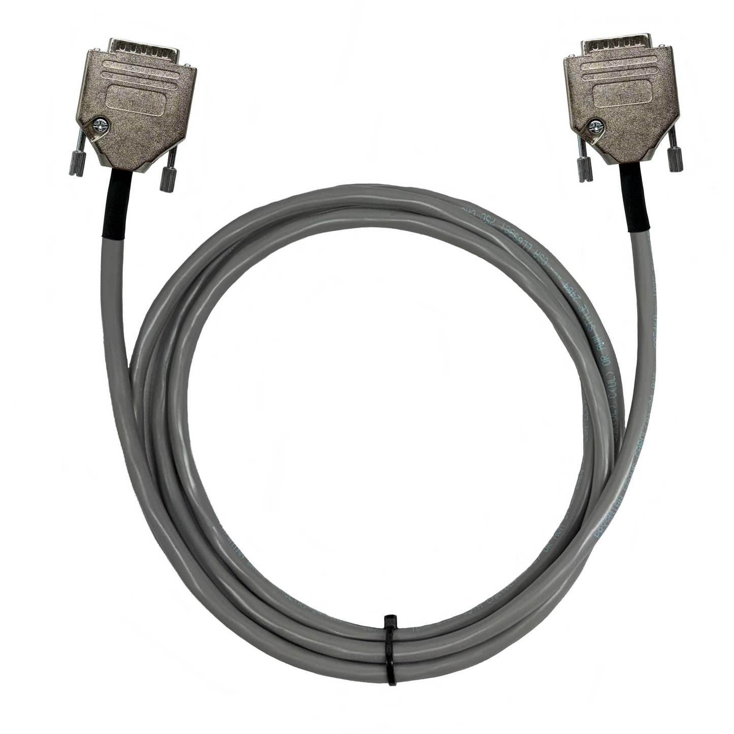 DB15 Male to Male All 15 Wires Connected 24 AWG - PVC Jacket - Gray