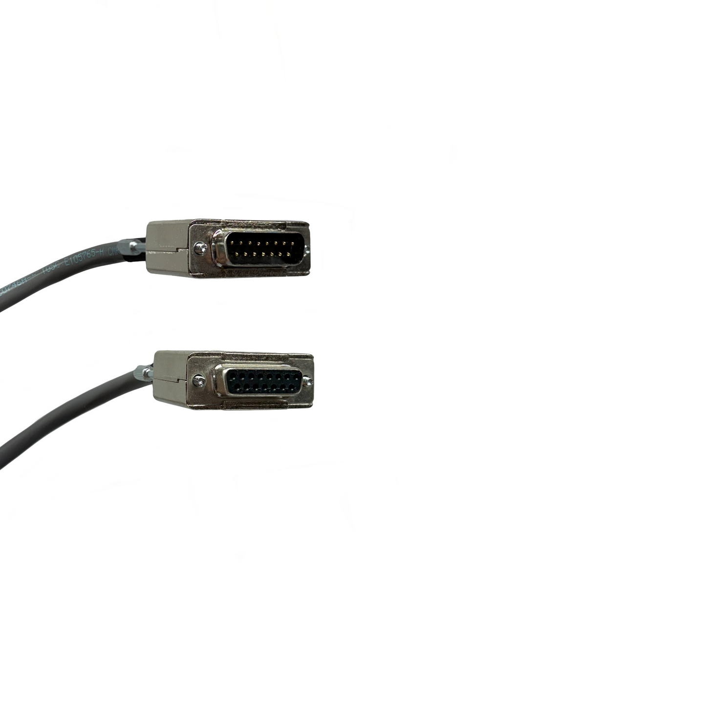 DB15 Male to Female All 15 Wires Connected 24 AWG - PVC Jacket - Gray - UL Listed