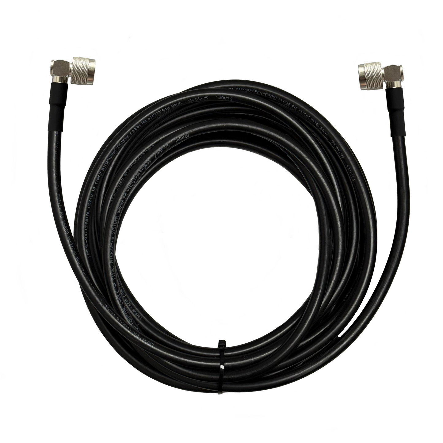 N Male Right Angle to N Male Right Angle Times Microwave LMR-400 50 Ohm Cable