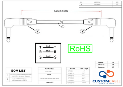 1/4" TRS Male RA-RA