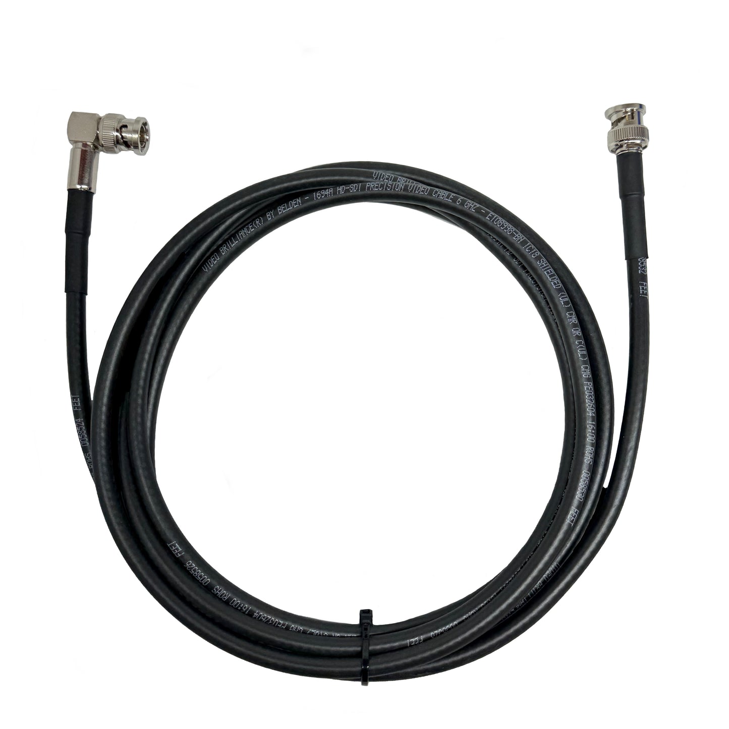 HD-SDI RG6 BNC to BNC Right Angle Video Cable - 75 Ohm Coaxial - 3G/6G