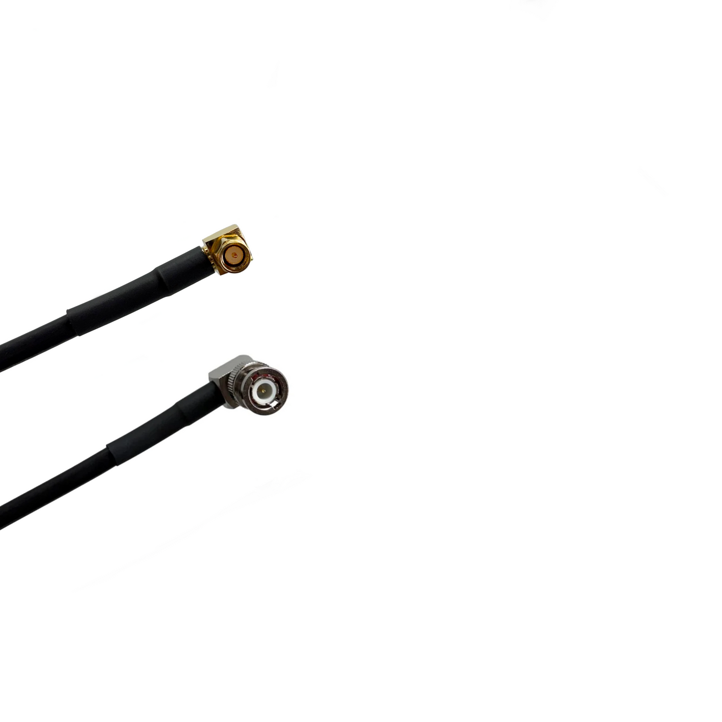 SMA Male Right Angle to BNC Male Right Angle Times Microwave LMR-240 Ultraflex 50 Ohm Cables