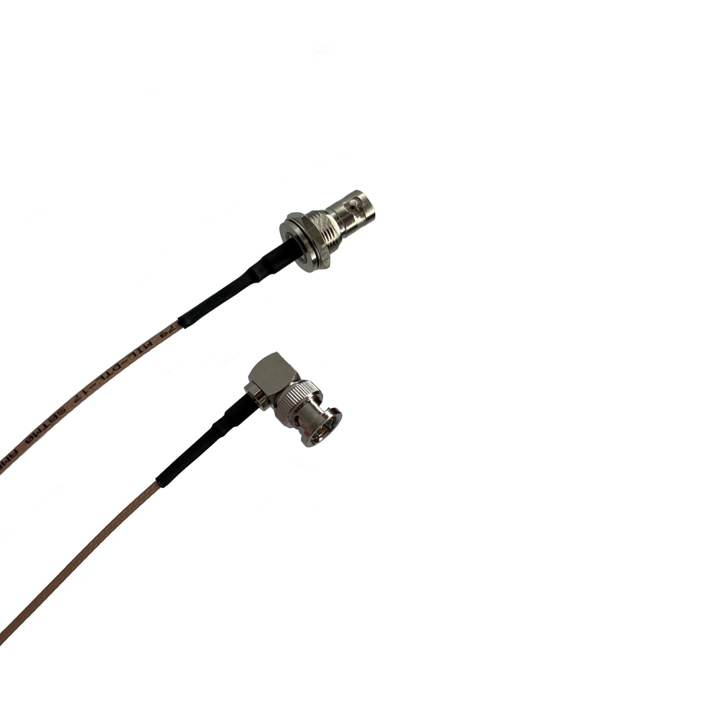 BNC Right Angle Male to BNC Female Bulkhead RG179 Adapter Cable 75 Ohm