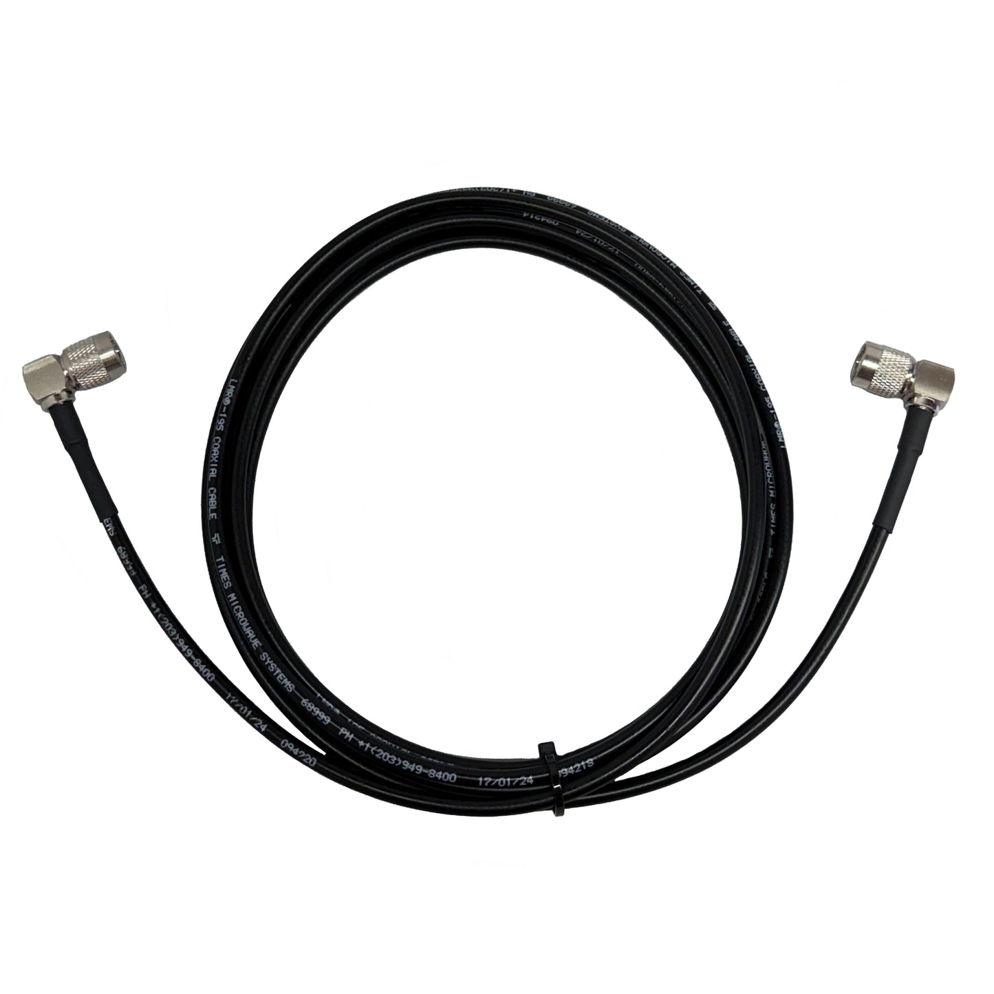 TNC Male Right Angle to TNC Male Right Angle LMR-195 Times Microwave Cable