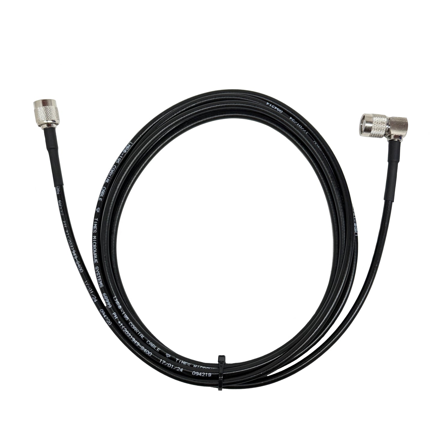 TNC Male to TNC Male Right Angle Times Microwave LMR-195 Antenna Cables