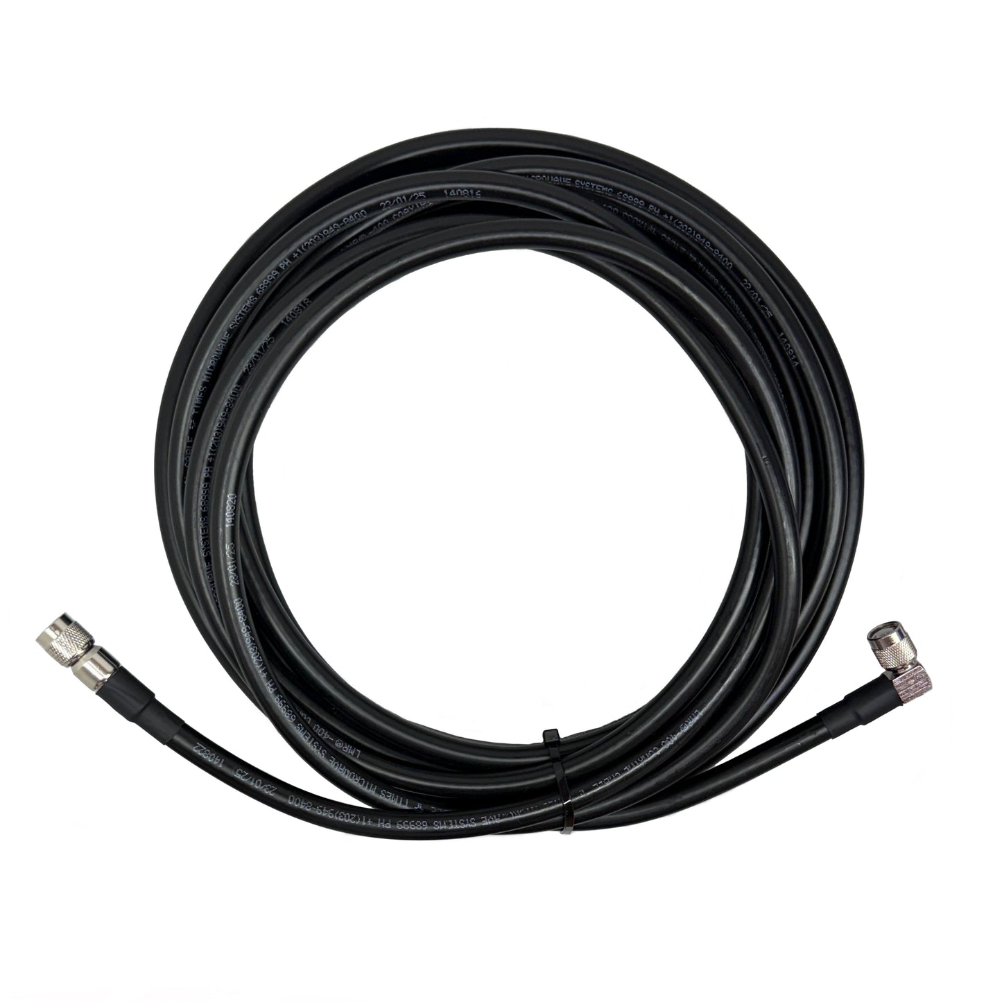 TNC Male to TNC Male Right Angle Times Microwave LMR-400 Cable 50 Ohm