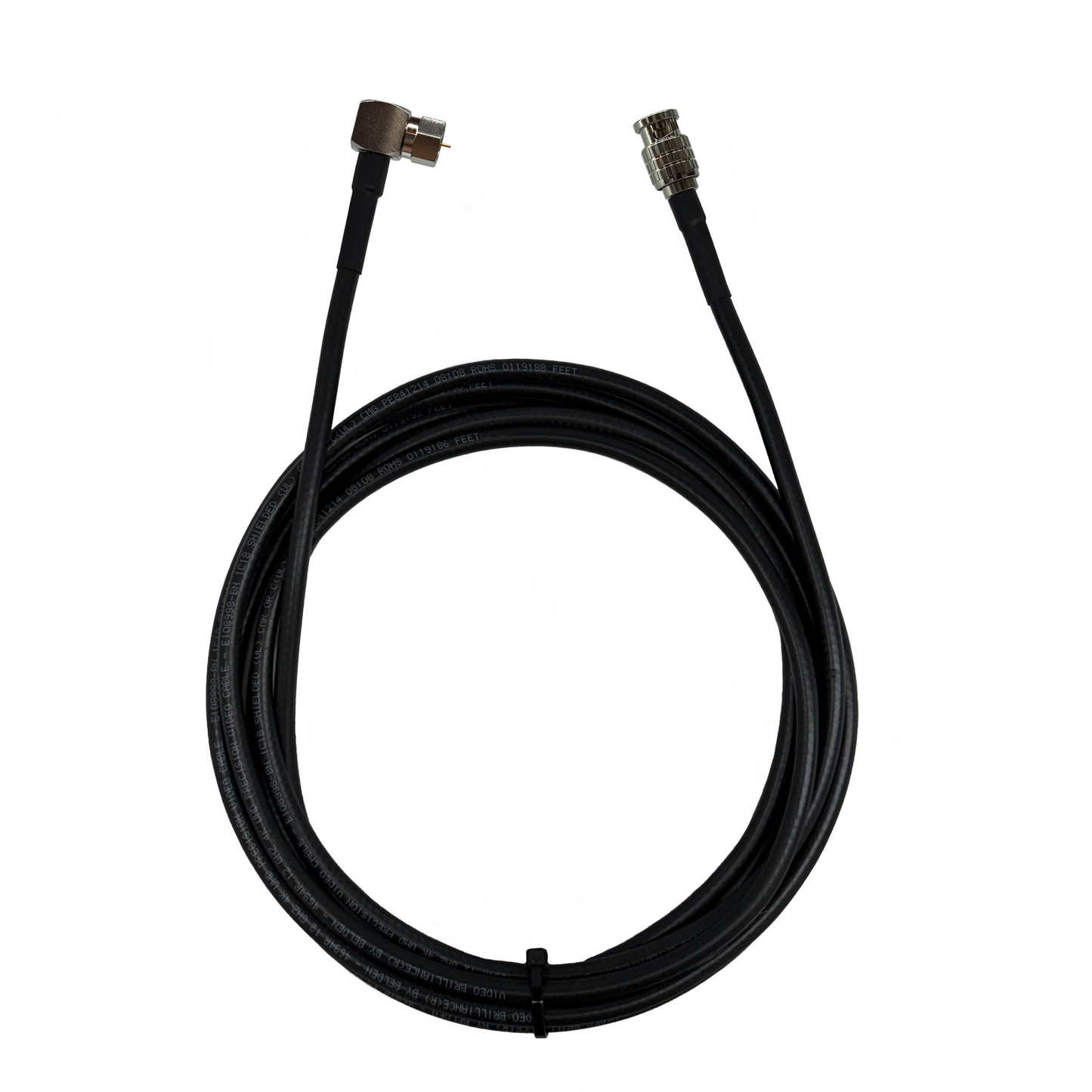 BNC to F-Type Male Right Angle Belden 4694R RG6 Broadcast 12G Coaxial Cables