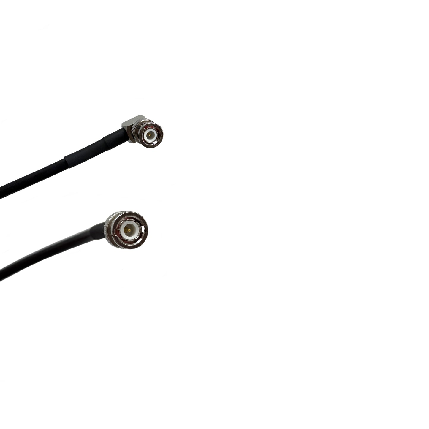Right Angle BNC Male to BNC Straight Male Times Microwave LMR-240 Ultraflex Cables