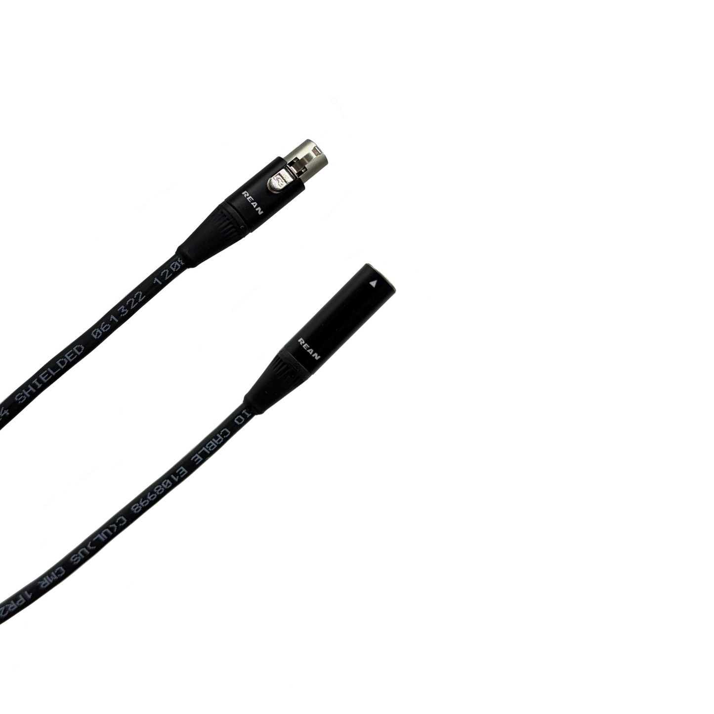 Mini XLR 3 Pin Patch Cords - Belden 1800B Black