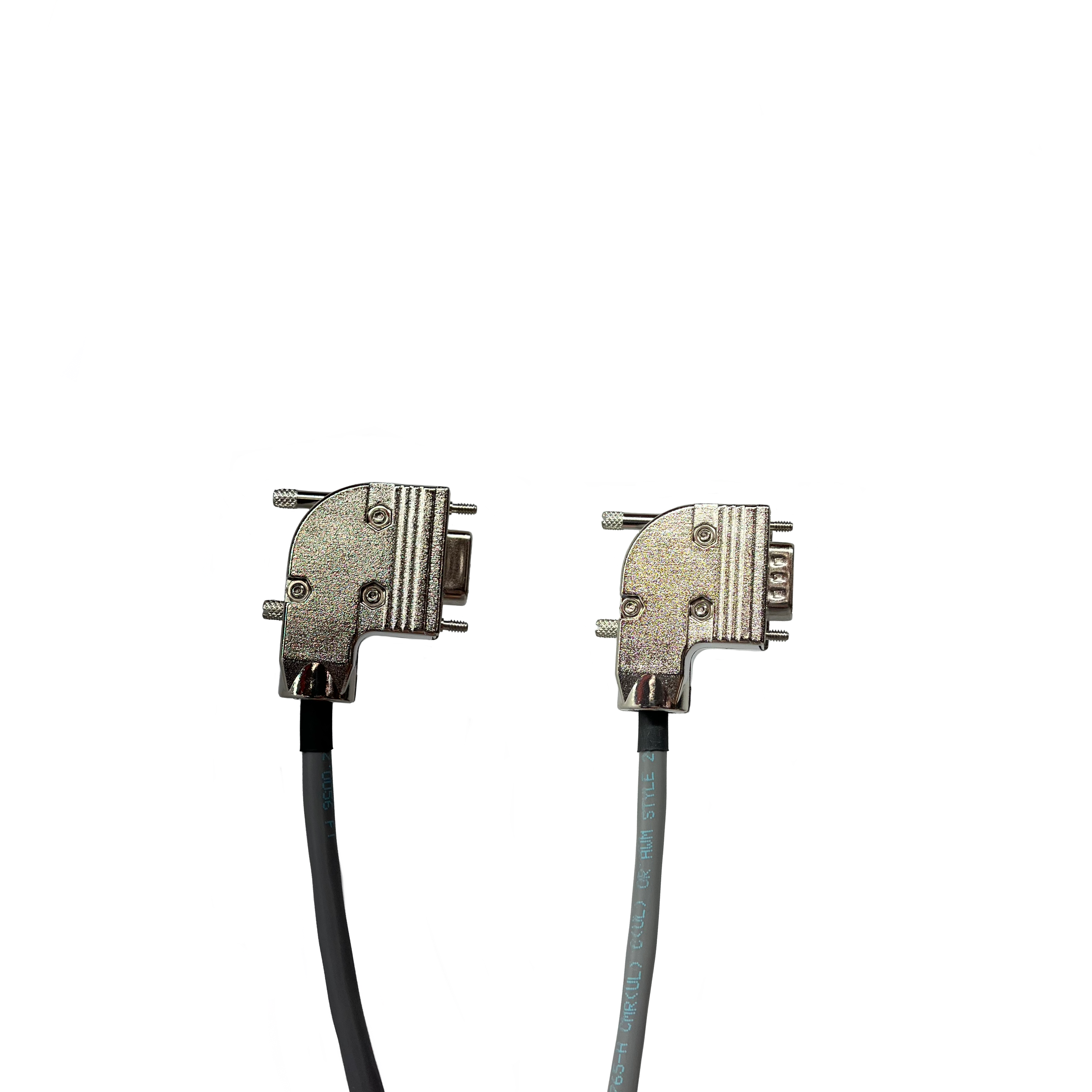 Right Angle Serial Cable DB9 Male to Female 24 AWG Gray PVC Jacket ...