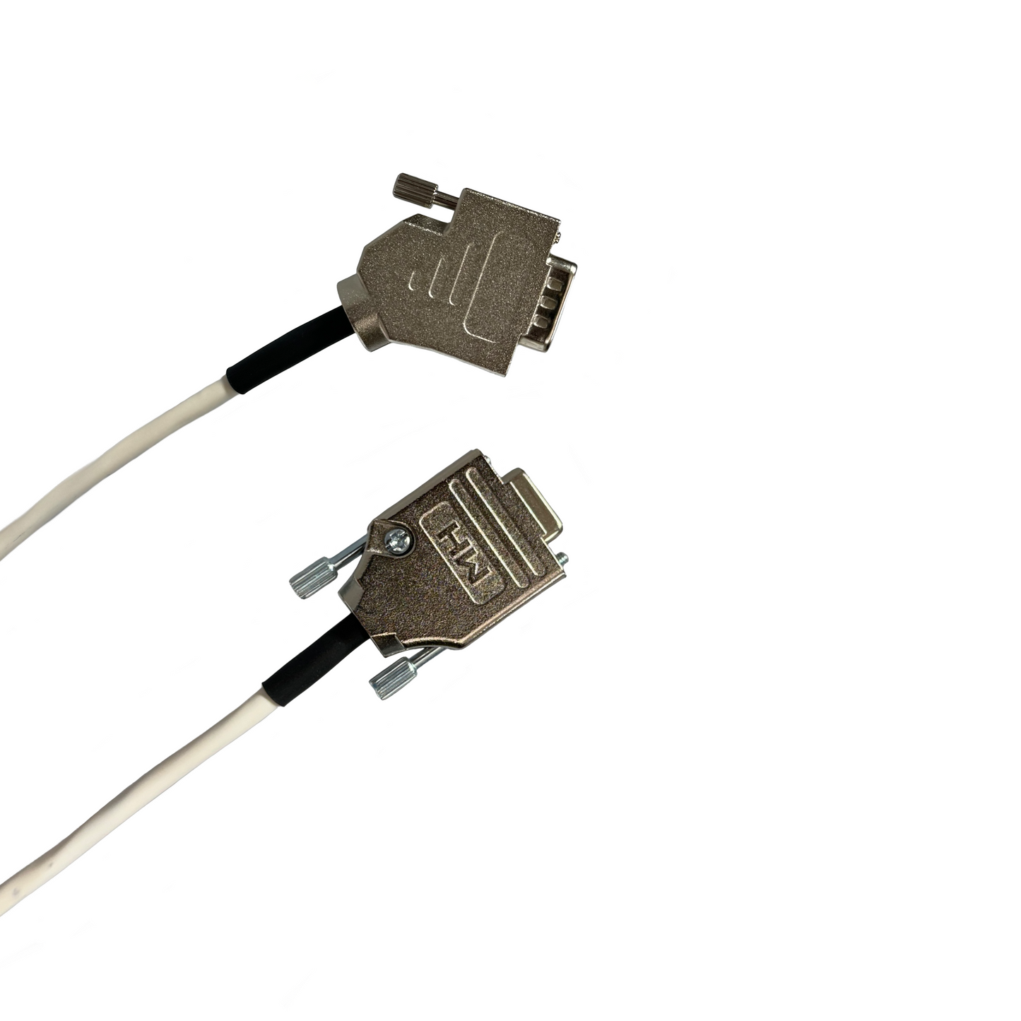 Serial Cable DB9 Male 45 Degree to Female Straight 22 AWG Plenum White