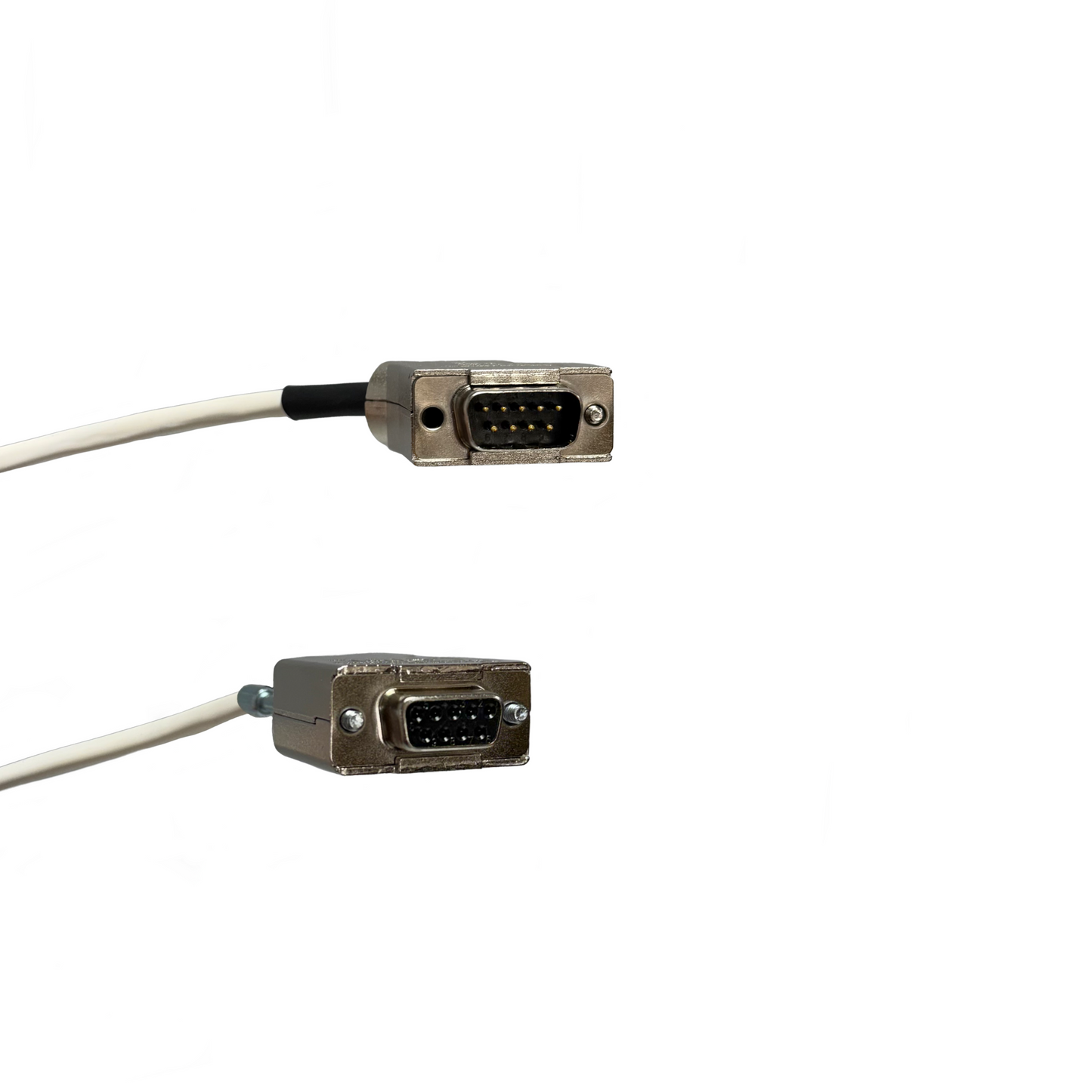 Serial Cable DB9 Male 45 Degree to Female Straight 22 AWG Plenum White