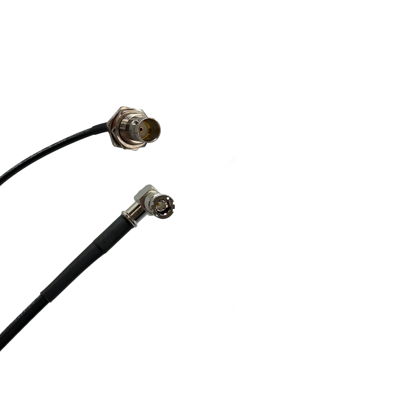 Right Angle HD-BNC Male to BNC Female Panel Mount 12G SDI Cable