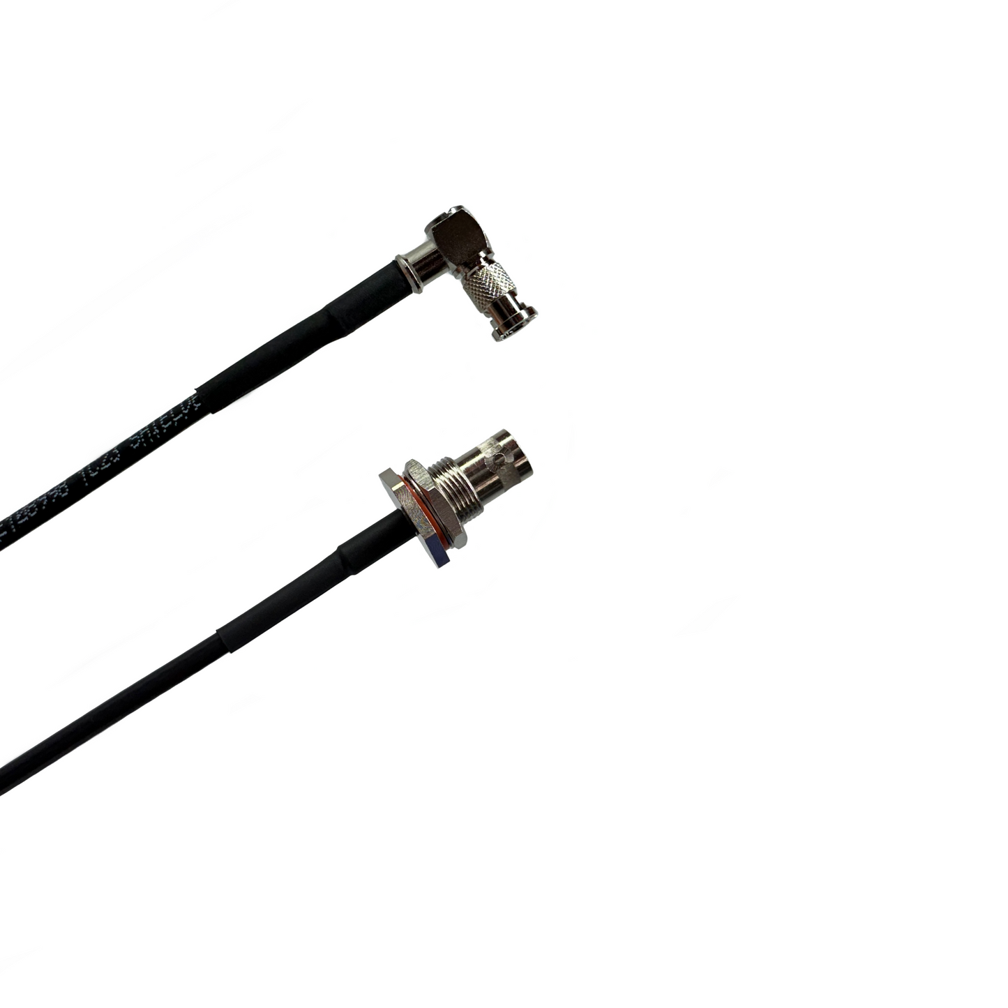 Right Angle HD-BNC Male to BNC Female Panel Mount 12G SDI Cable