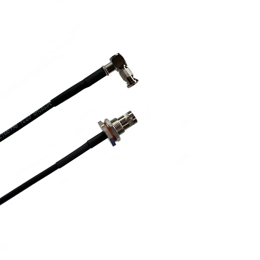 Right Angle HD-BNC Male to BNC Female Panel Mount 12G SDI Cable