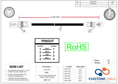 4-Pin XLR DMX AES/EBU Data Cables - Male to Female