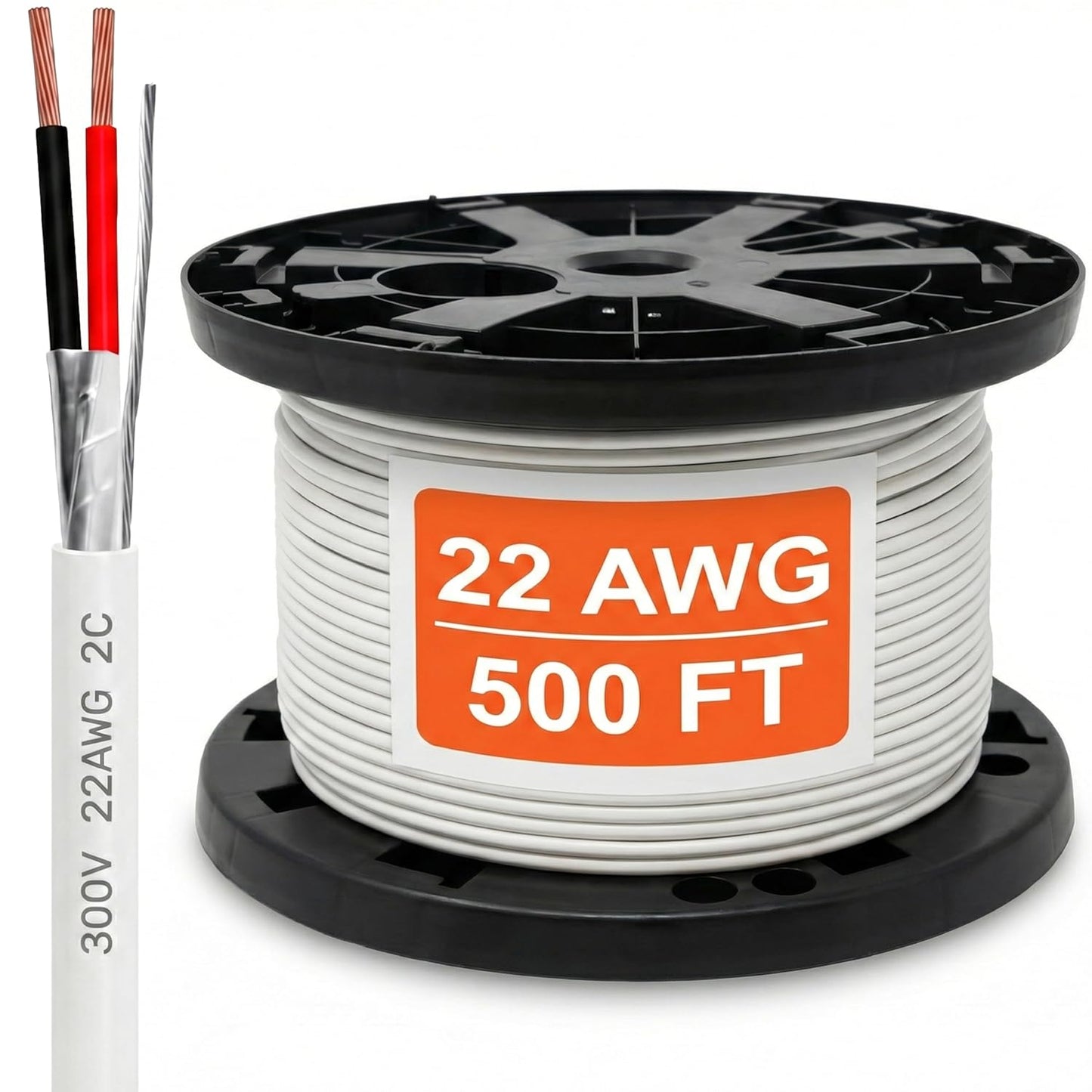 22 AWG 2 Conductor Stranded Shielded Plenum Cable (500ft, 1000ft)