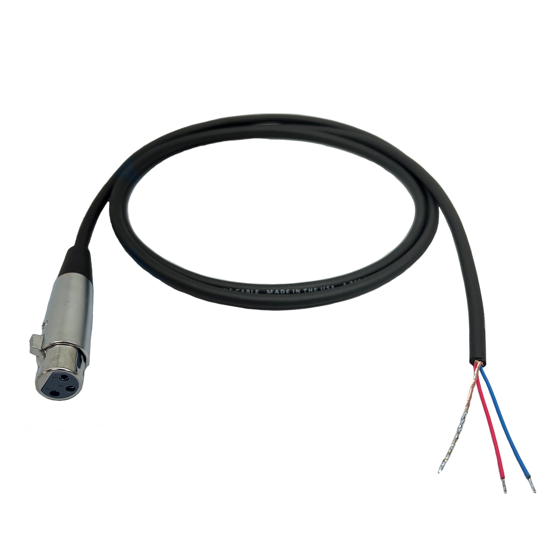 XLR 3 Pin Female to Blunt Install Cable