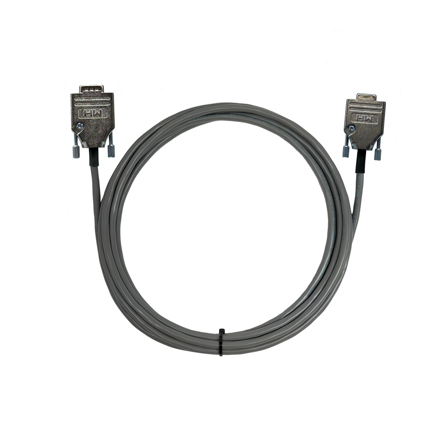 Serial Cable DB9 Male to Female 24 AWG All 9 Pins Wired Gray PVC Jacket