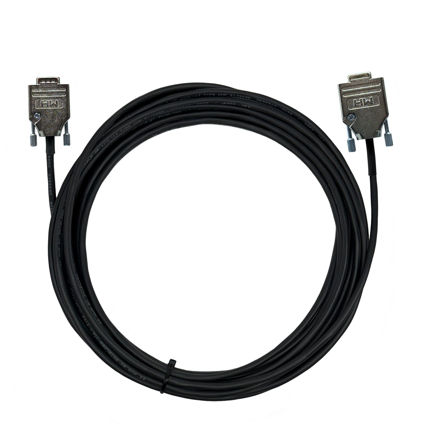 DB9 Male to Female 22 AWG Plenum Jacket Serial Cable Made in USA