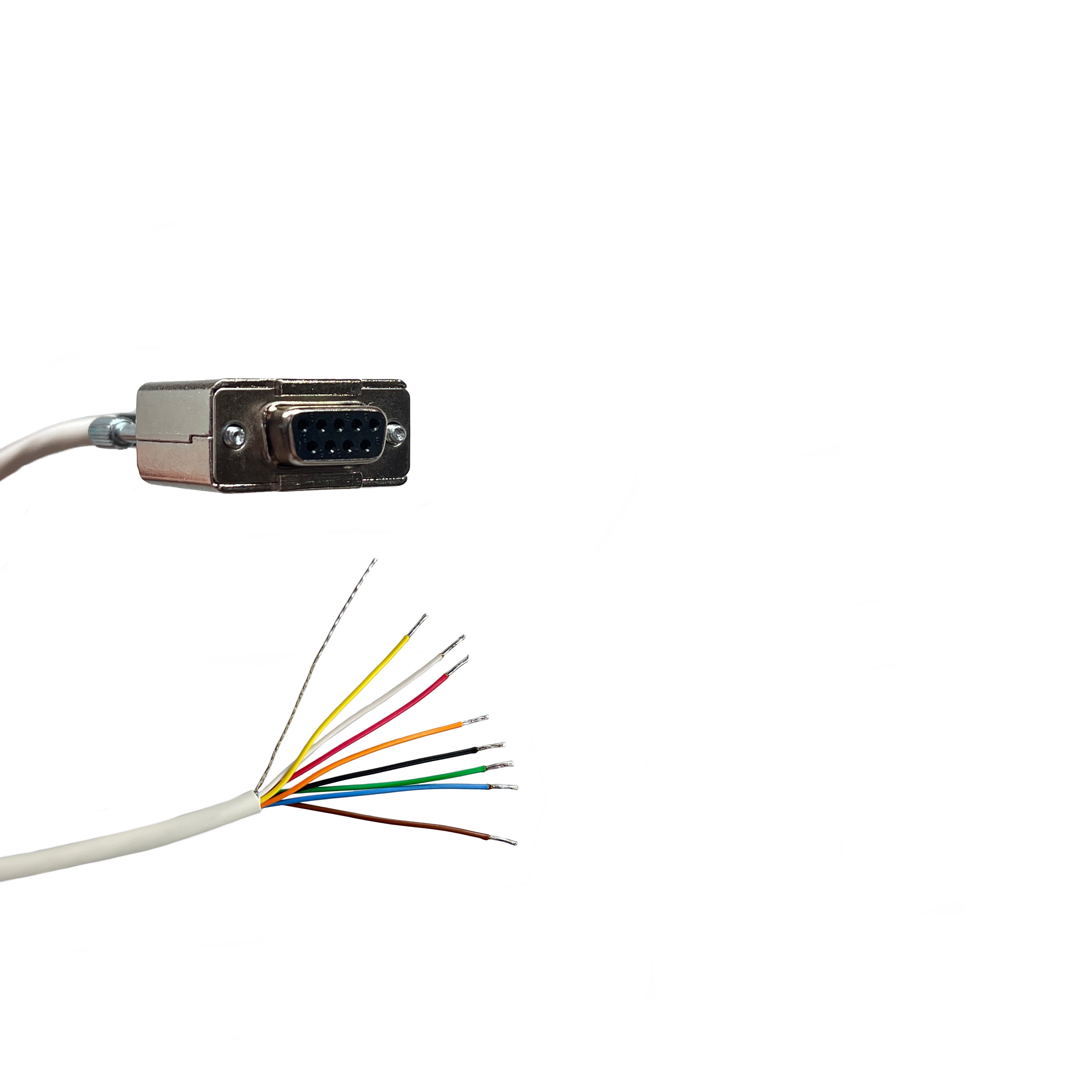 DB9 RS-232 Female to Blunt - All 9 Pins - 22 AWG Plenum - Serial