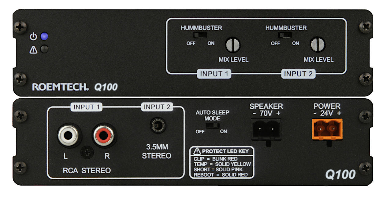 Commercial Audio Systems- 70V 100 Watt Mixer/Amplifier