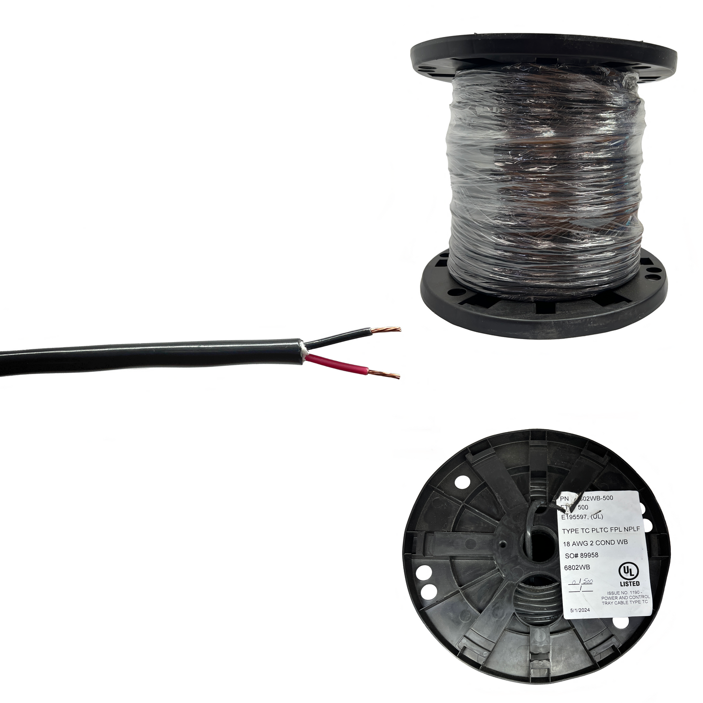 Direct Burial Unshielded Sun Resistant - 18 AWG 2 Conductor 500ft and 1000ft