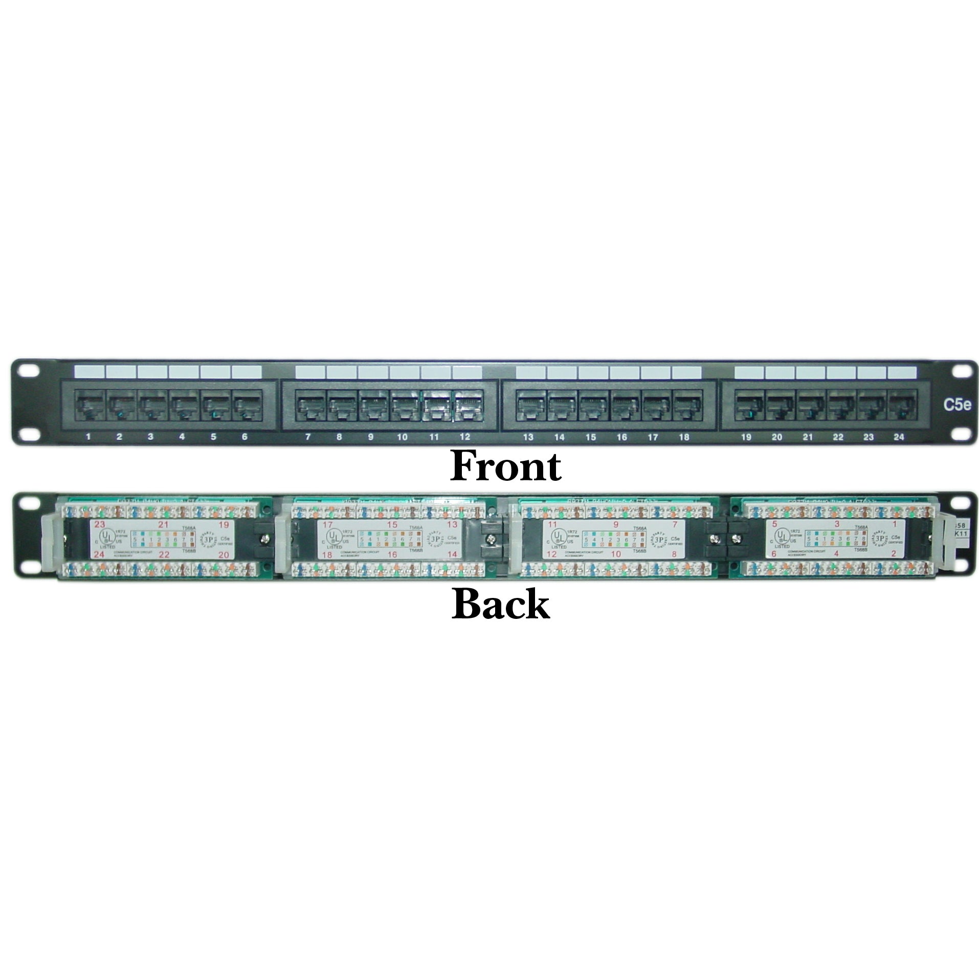 Cat5e Patch Panel 110 Block 568A & 568B Compatible (12, 24, 48 and