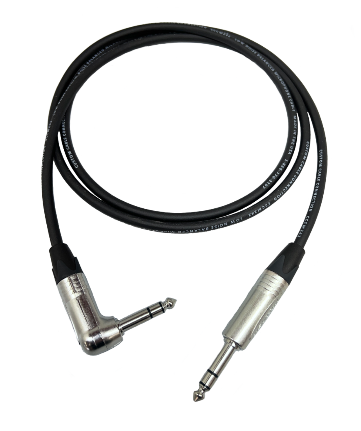 XLR Audio Cable with Male Right Angle to Female Straight Neutrik Conne -  Custom Cable Connection