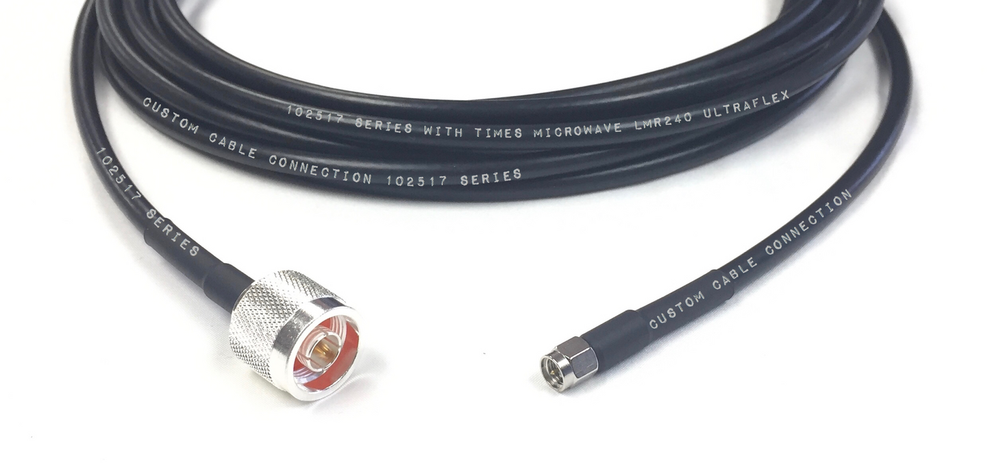 N Male to SMA Male LMR-240 Ultraflex Times Microwave Coax 50 Ohm Cable