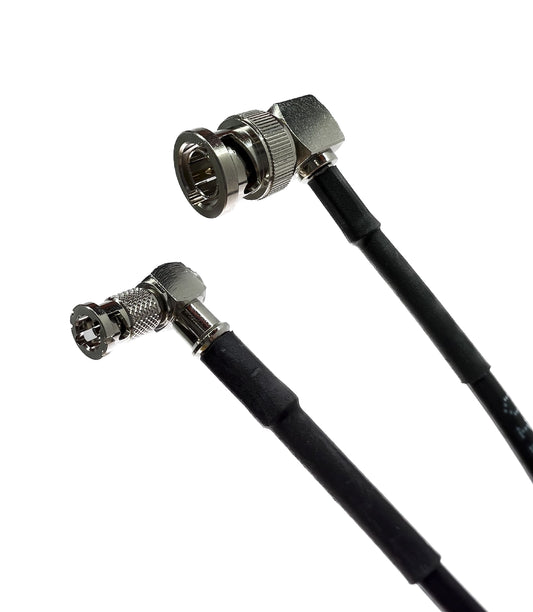 BNC Right Angle to HD Micro BNC Right Angle HD-SDI 12G Belden 4855R Video Coaxial Cable