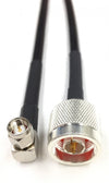 1ft N Male to SMA Right Angle Times Microwave LMR240U Cable