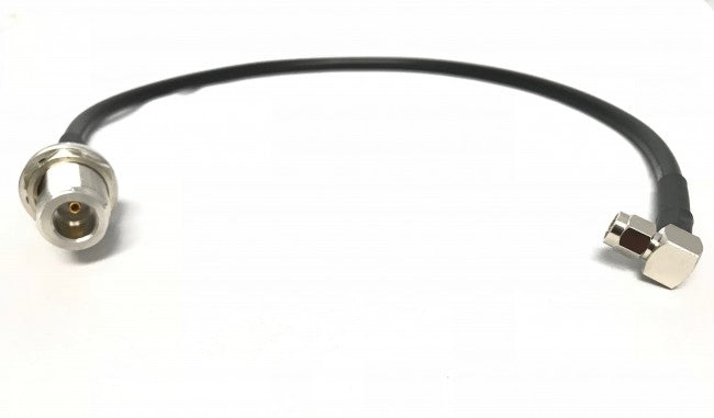 N Female to SMA Right Angle Times Microwave LMR240U Cable - 6 Inch