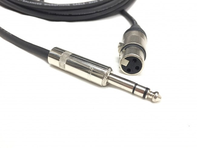 XLR Female to 1/4 Inch 6.35mm TRS Plug Balanced Interconnect Cable
