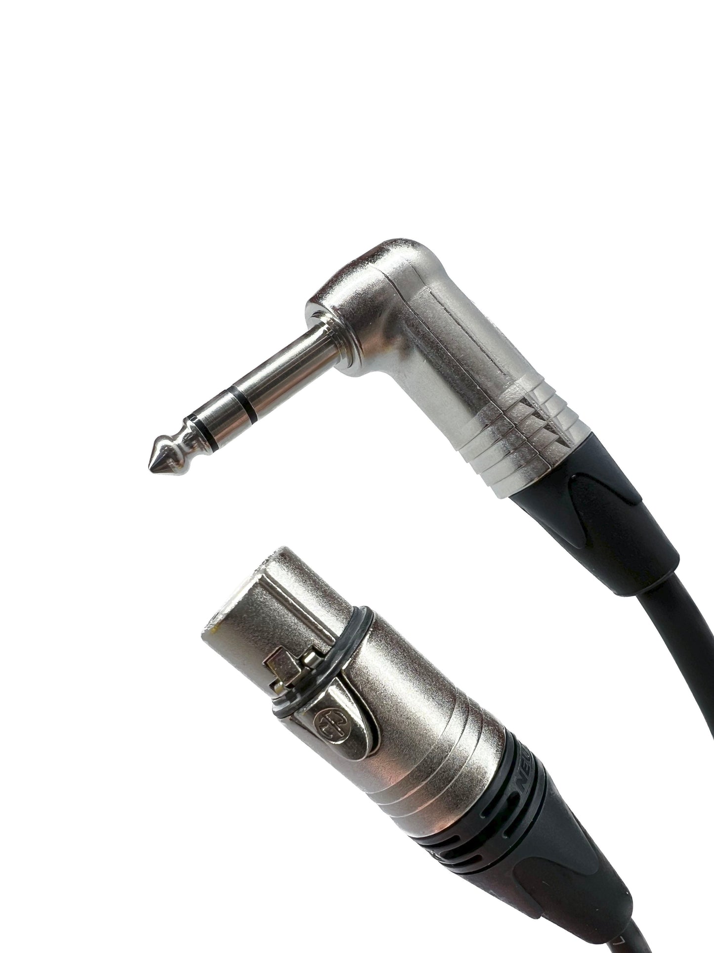 Balanced XLR Female to 1/4 TRS Right Angle Audio Cables with Neutrik Connectors