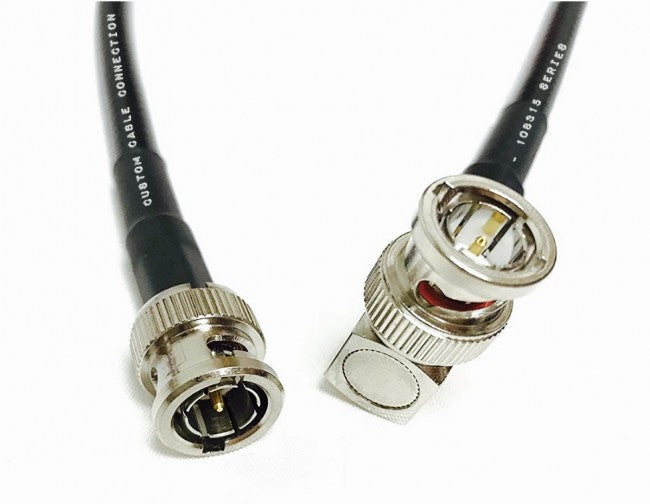 6ft HD-SDI RG6 BNC to BNC Right Angle Video Coaxial Cable Black