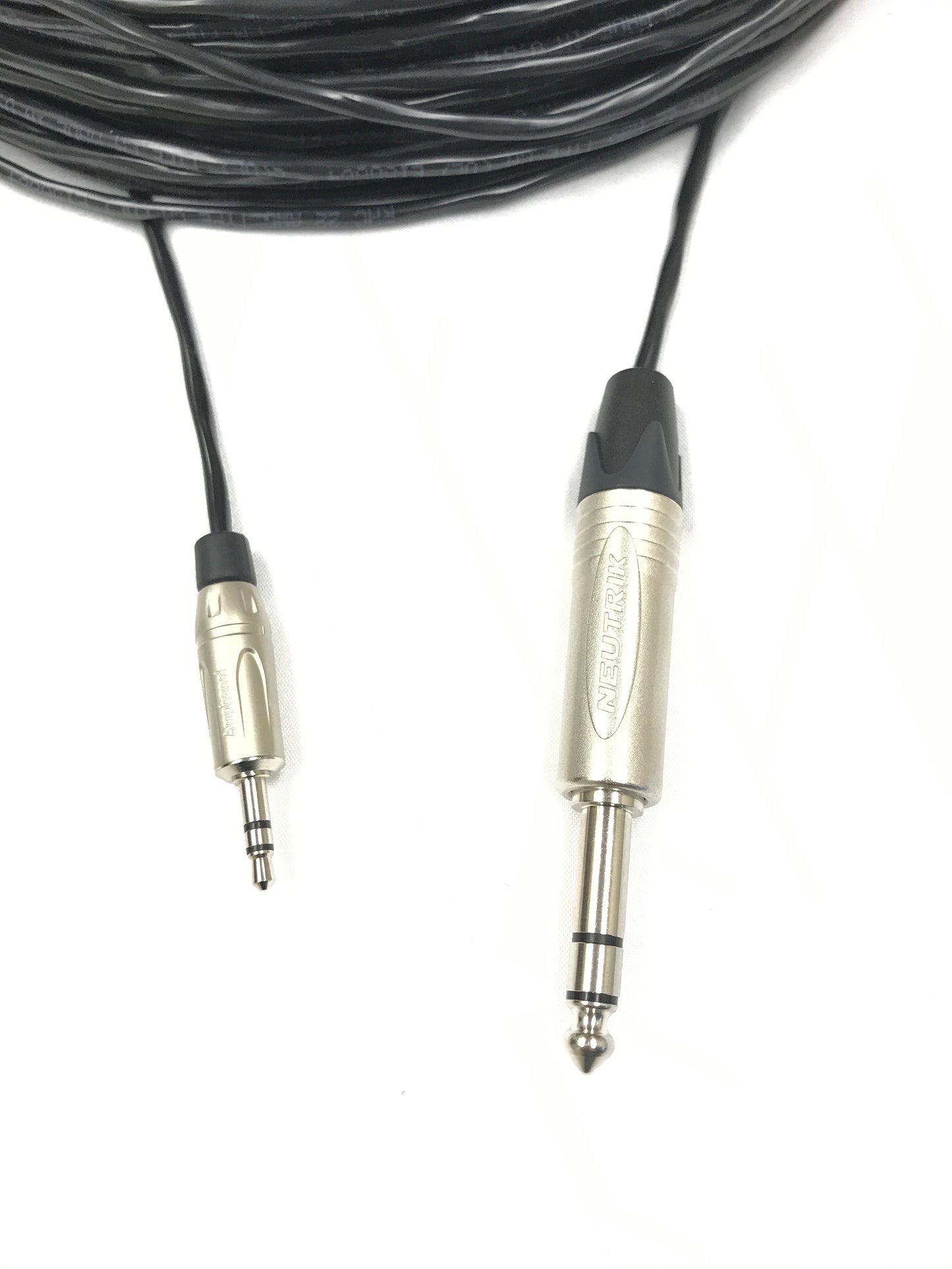 3.5mm Stereo to 1/4 inch TRS Stereo Cable Balanced Installation Grade