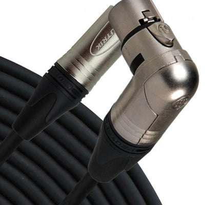 75 Foot XLR Audio Cable with Female Right Angle to Male Neutrik Connectors