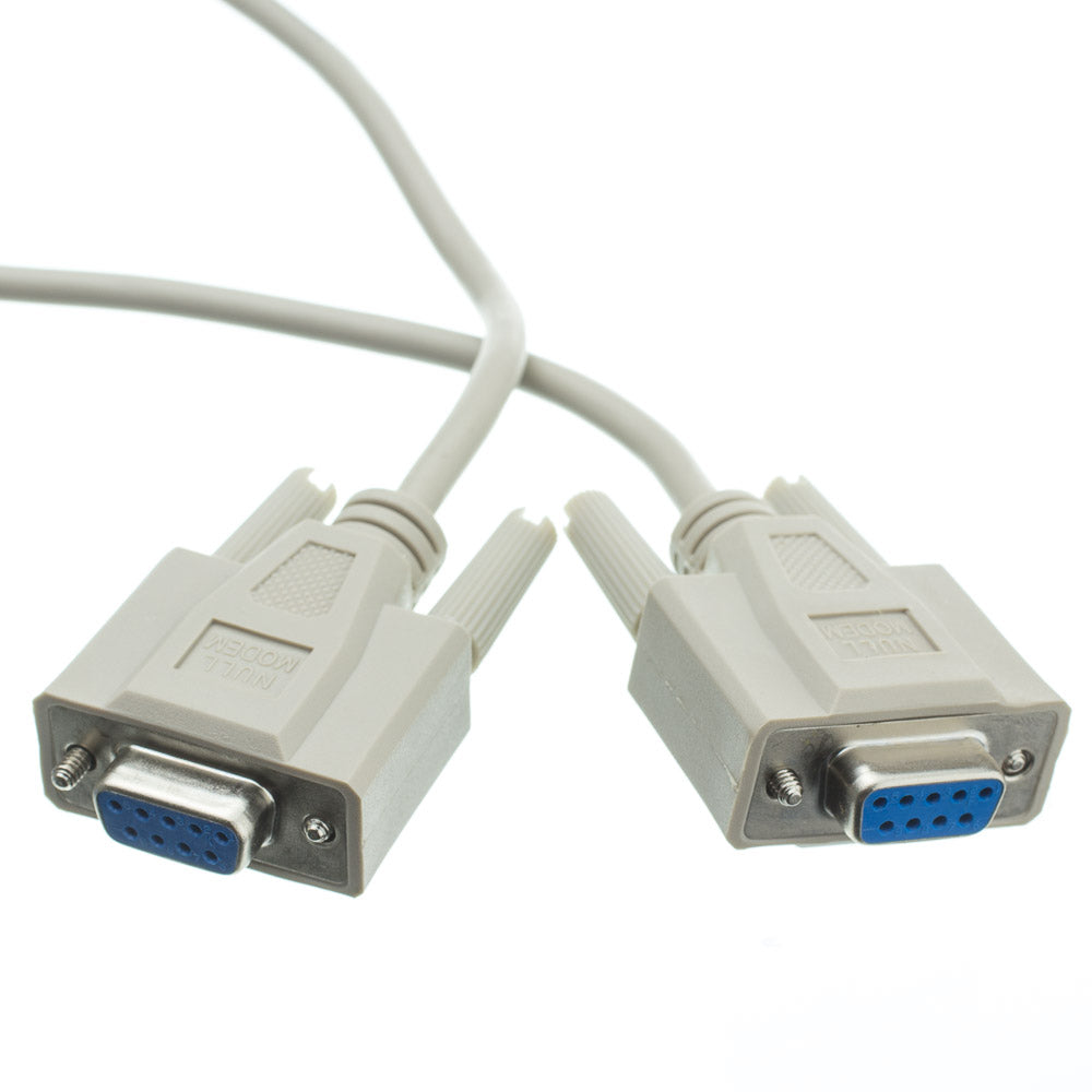 Null Modem DB9 Female to Female -  28 AWG PVC Jacket - Serial Data Cable